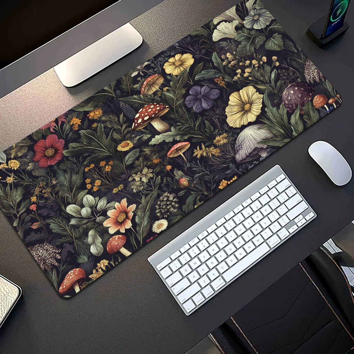 Large Spring Floral Mouse Pad with Waterproof & Non-Slip Rubber Base - Vibrant