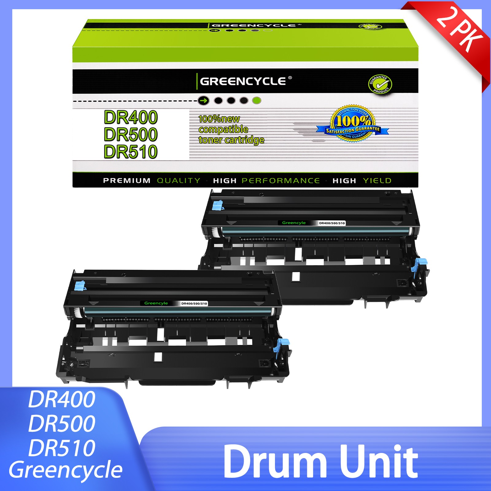 2PK DR510 Drum Unit Compatible For Brother HL-5100 HL-5130 MFC-8120 MFC-8220