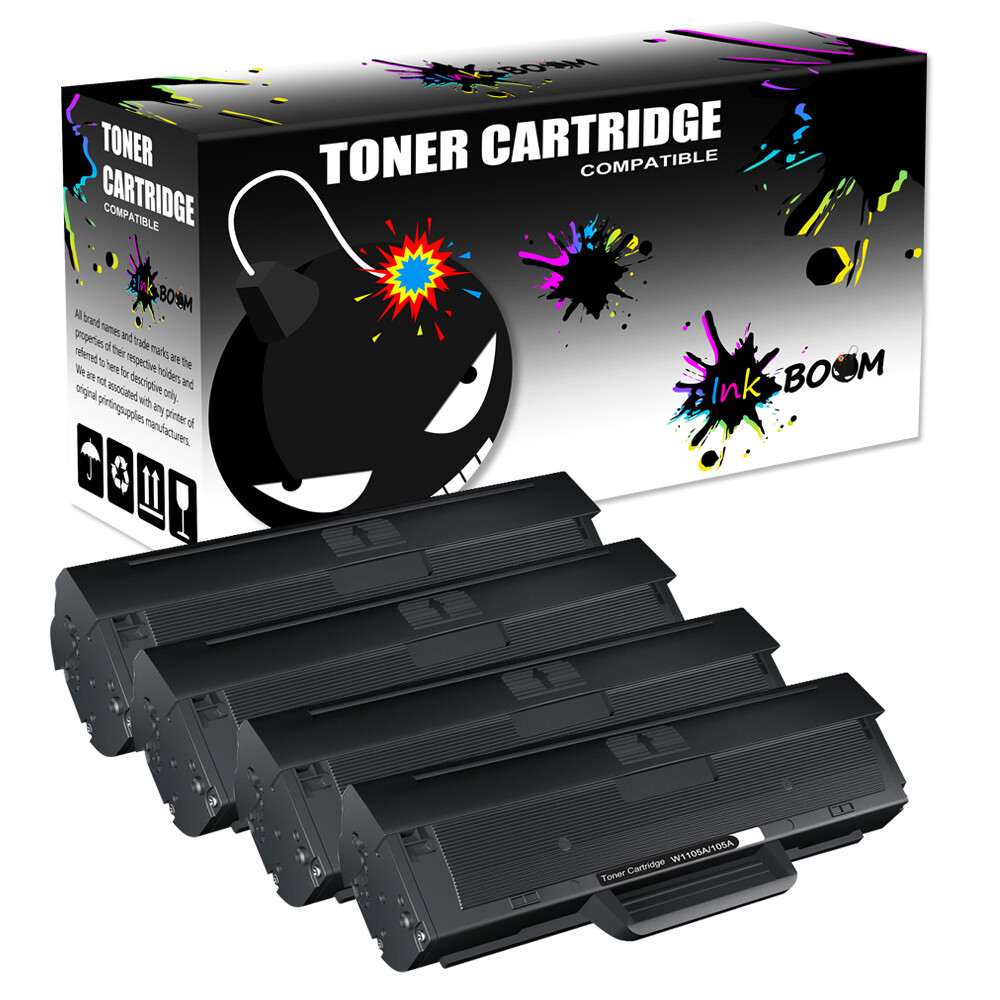 4 Toner Cartridge replace for HP W1105A 105A Laser 107a 107w MFP 135w 137fnw