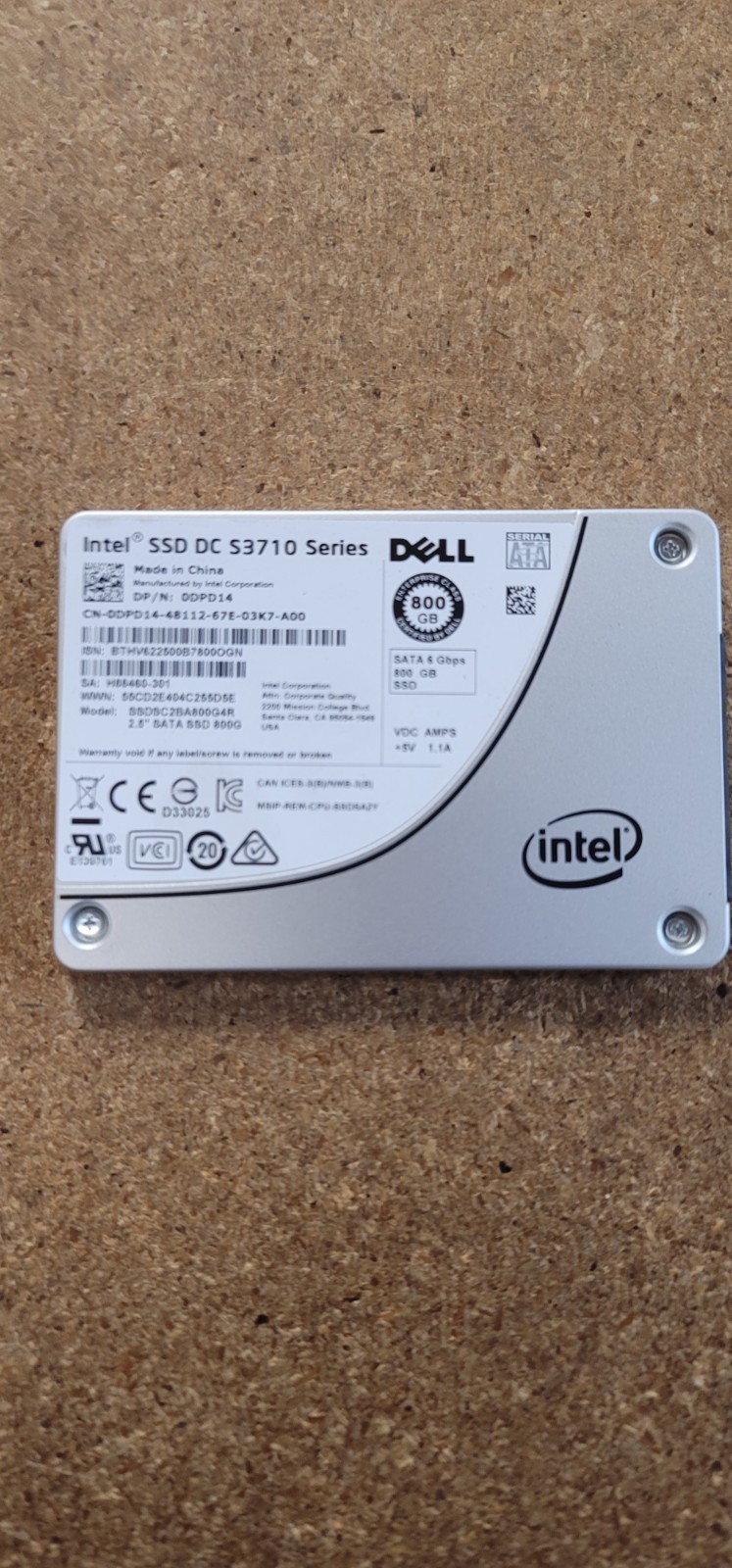 Dell Intel 800gb Sata Ssd 2.5