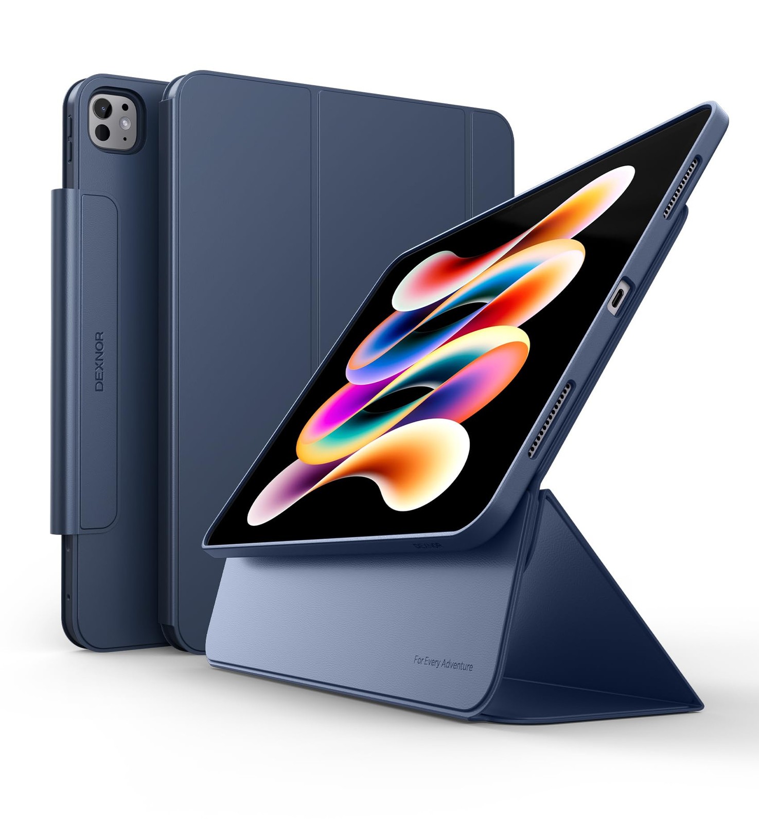 Dexnor iPad Pro 13 Inch Case M4 2024 Blue Magnetic Removable Adjustable Stand