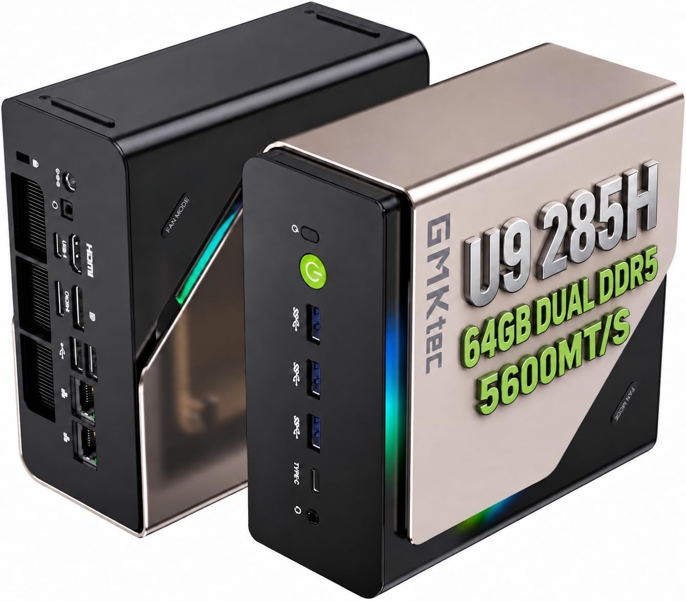 GMKtec AI Mini PC Ultra 9 285H (Turbo 5.4GHz) 96GB DDR5 2TB PCIe 4.0 SSD
