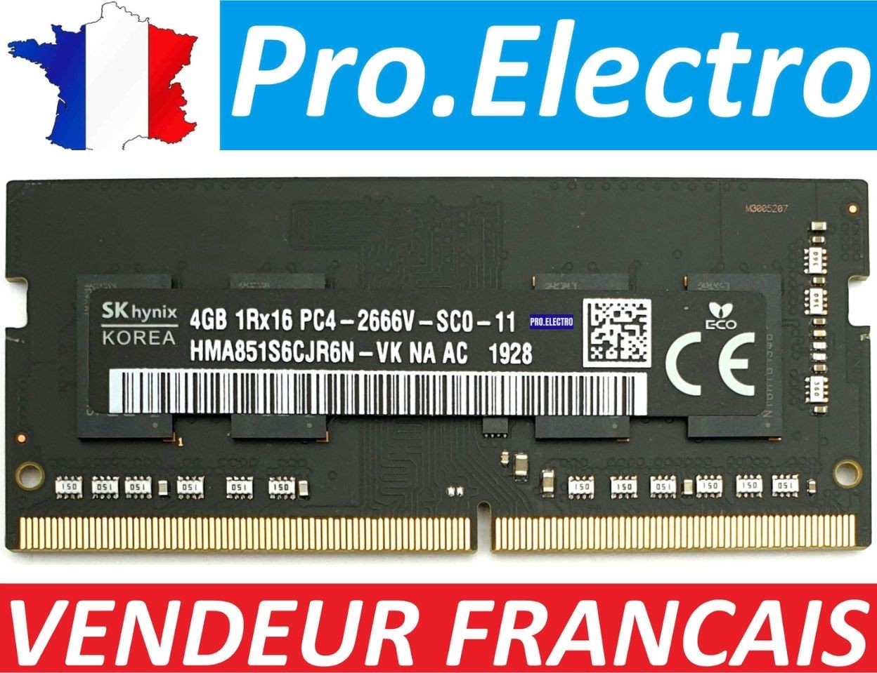 PRO ELECTRO RAM Memory Module 4GB 1Rx16 PC4-2666V-SC0-11
