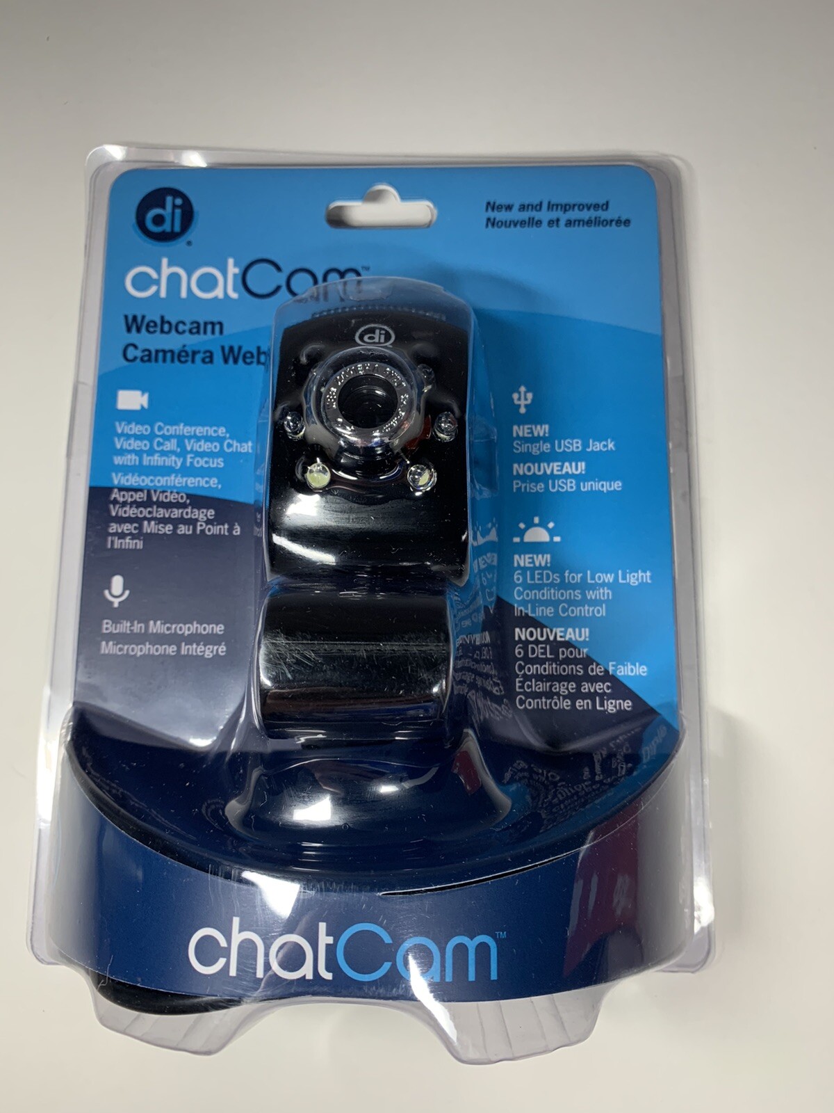 Digital Innovations Chat Cam Webcam Black/Blue NIB