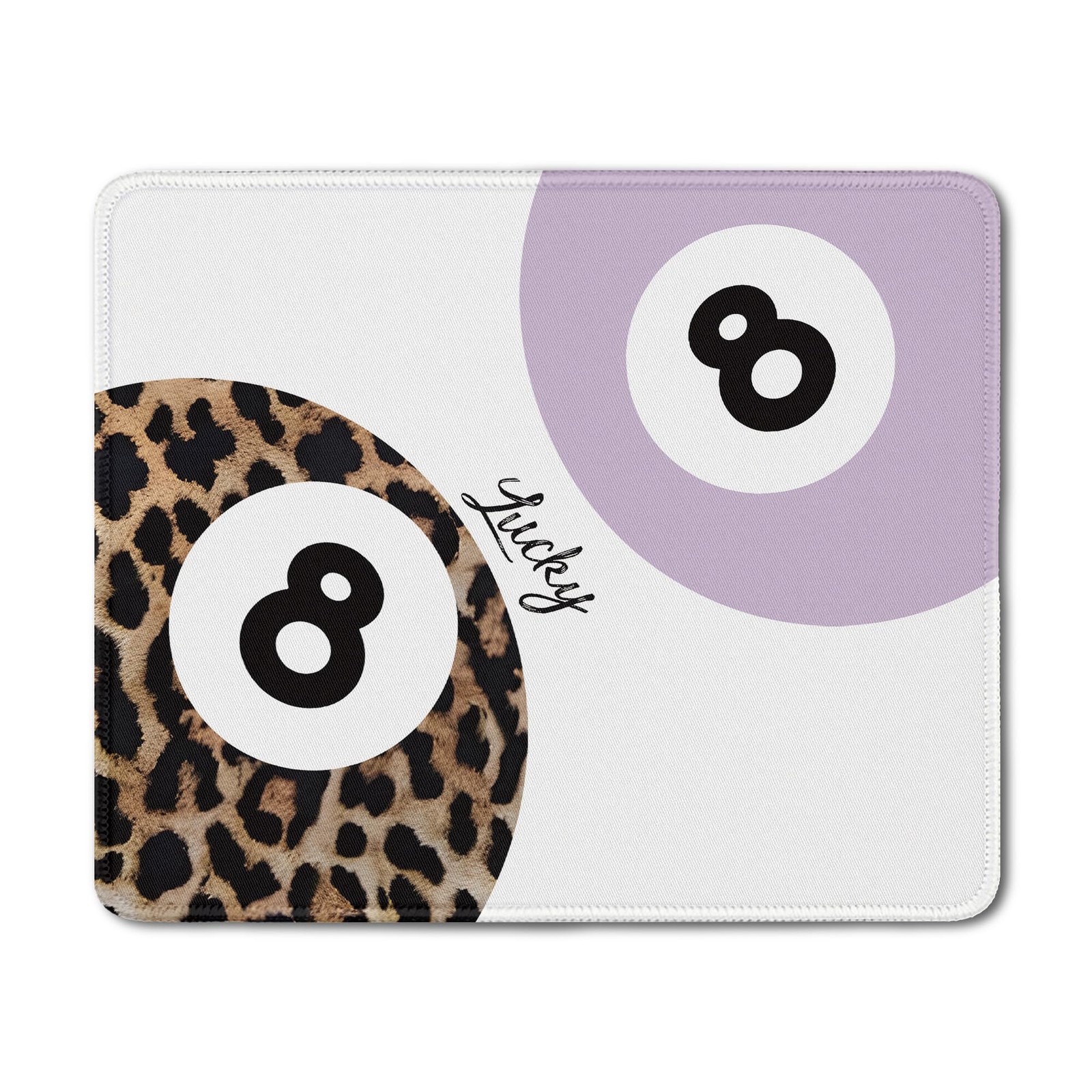 DOFQZ Funky Cheetah Print Y2K Lucky 8 Ball Mouse Pad, 9.5x7.9 inches, 20Child 