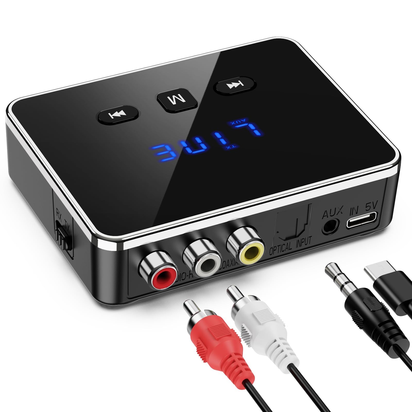Bluetooth Audio Adapter, Bluetooth 5.4 Transmitter Receiver Support U-Disk, T...