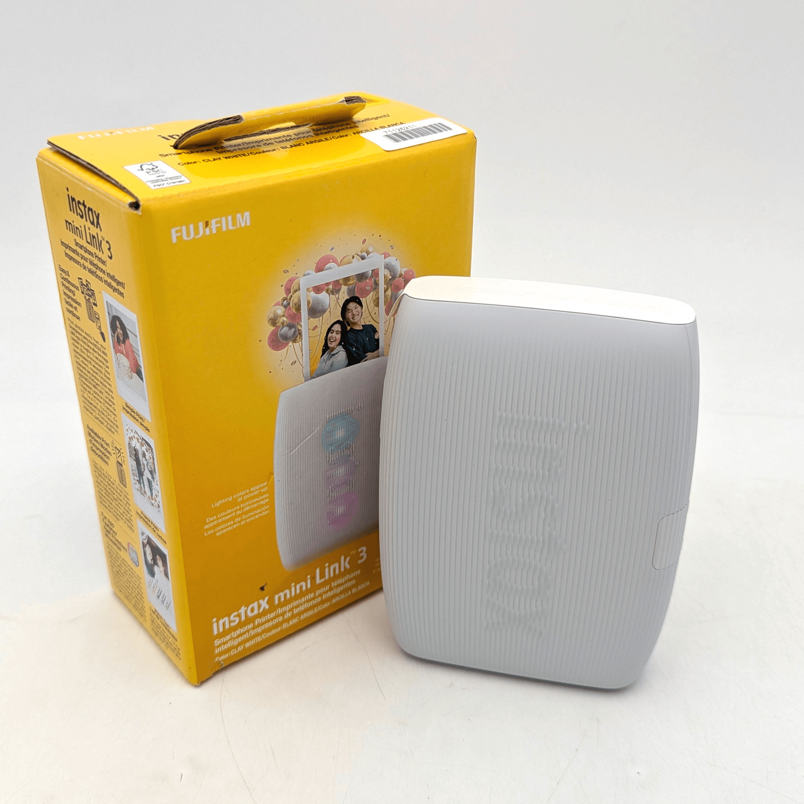 Fujifilm INSTAX MINI LINK 3 Portable Smartphone Printer - Clay White