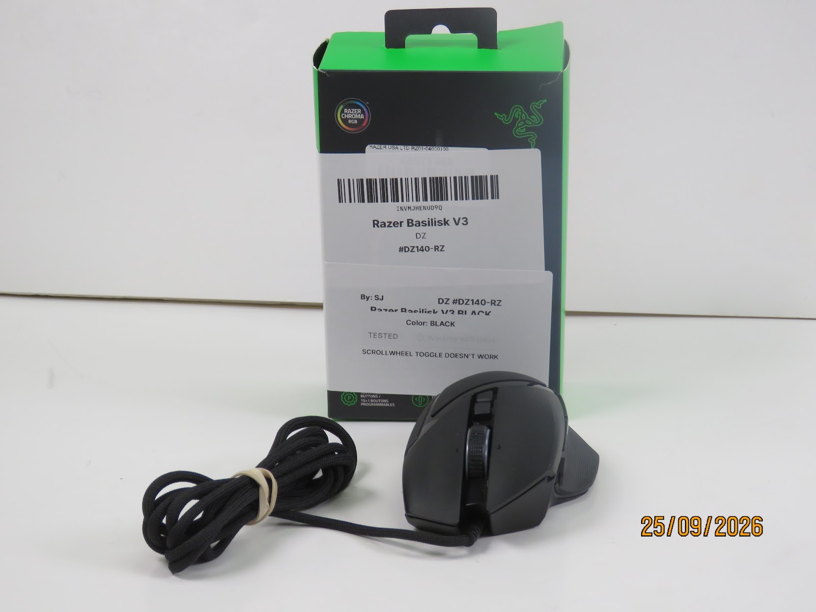 Razer Basilisk V3 Wired Gaming Mouse Black - DZ140-RZ