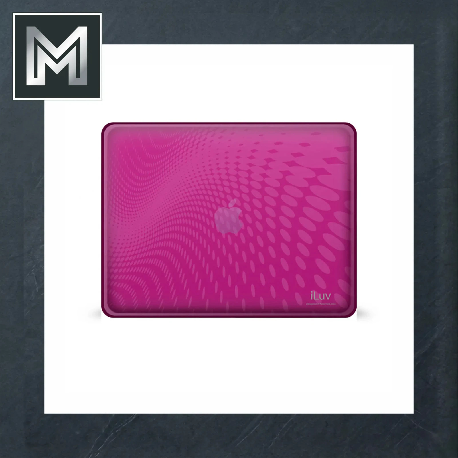 Pink Flexi-Clear Case With Dot Wave Pattern For iPad 1G