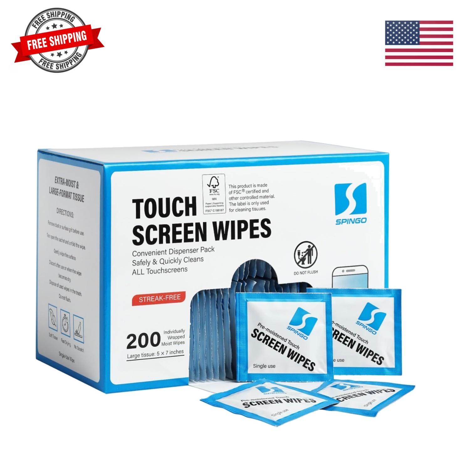 200 Count Screen Wipes, Screen Cleaner Wipes for Electronics, Touchscreens