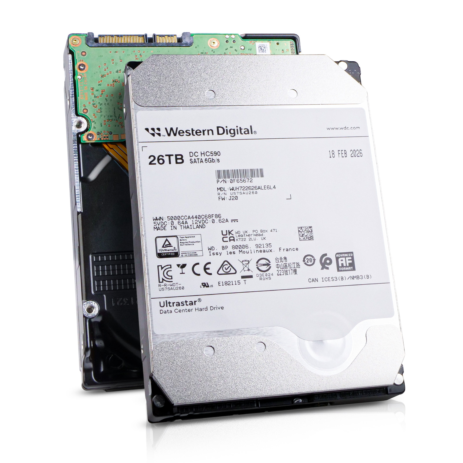 WD DC HC590 26TB WUH722626ALE6L4 0F65672 72K RPM SATA 6Gbs 512e 35 HDD G2U