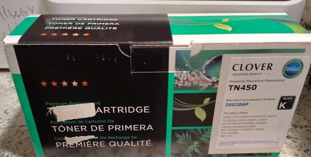 Clover Toner Printer Cartridge Replacement TN450 | Black