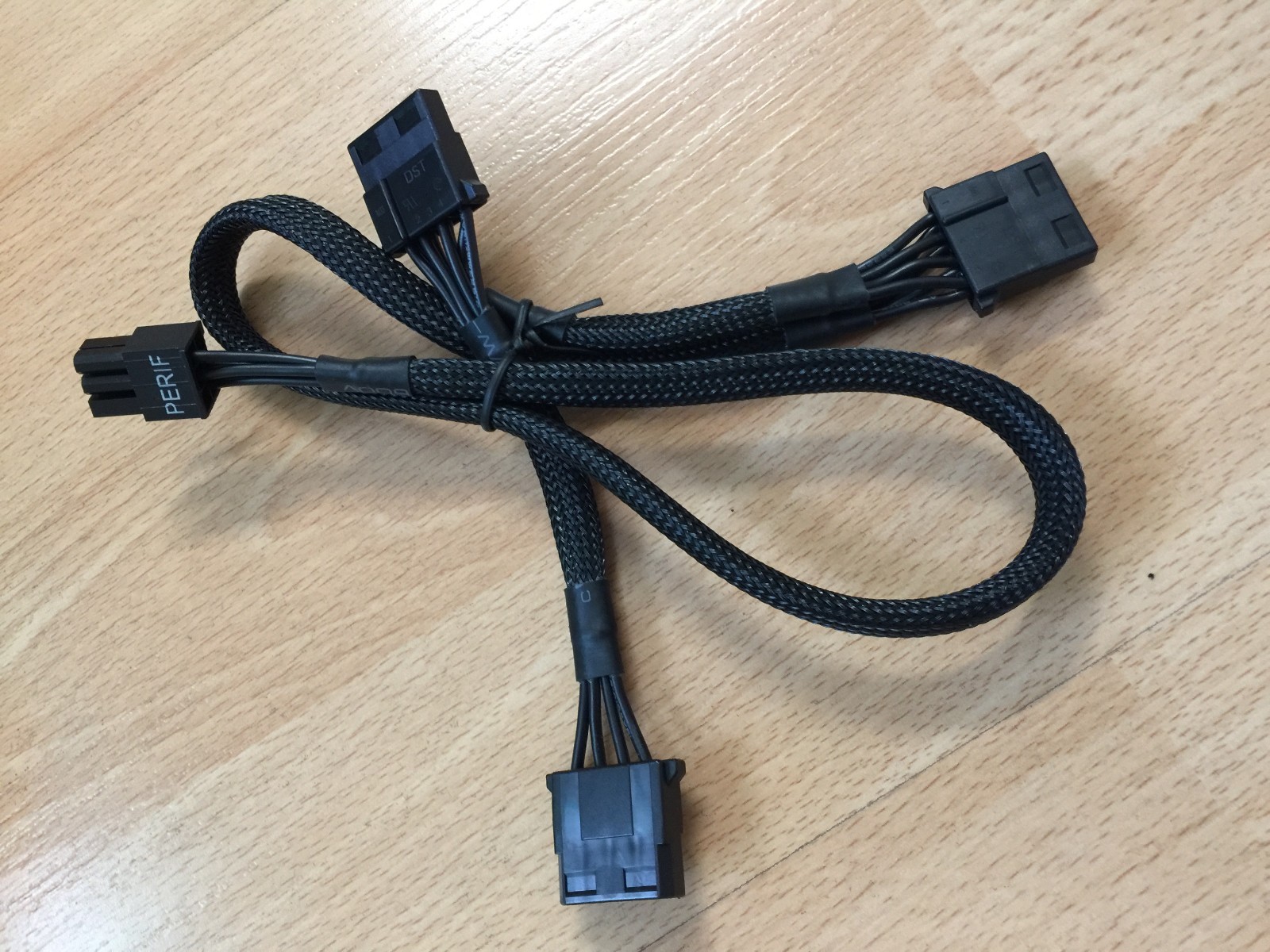 eVGA 6 pin PERIF to 3X IDE DRIVER POWER cable FOR EVGA SuperNOVA 1300 G2 braided