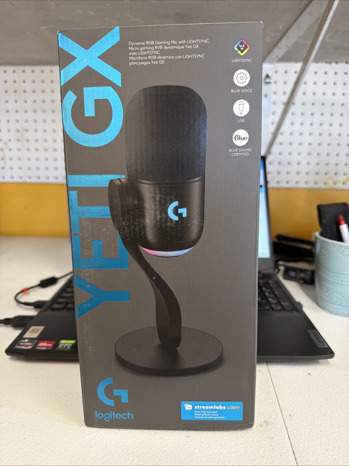 Logitech Yeti GX USB Gaming/Streaming Microphone, Black, Freestanding