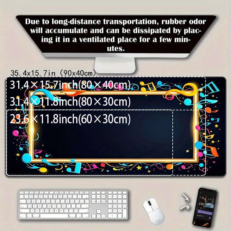 High-Definition Patterned Mouse Pad, Thickened, Enlarged, Soft, Made of Natura