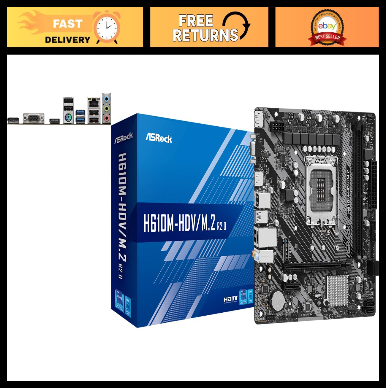 Micro-ATX Motherboard LGA1700, Supports Intel 14th/13th/12th Gen, DDR4 3200, PCI
