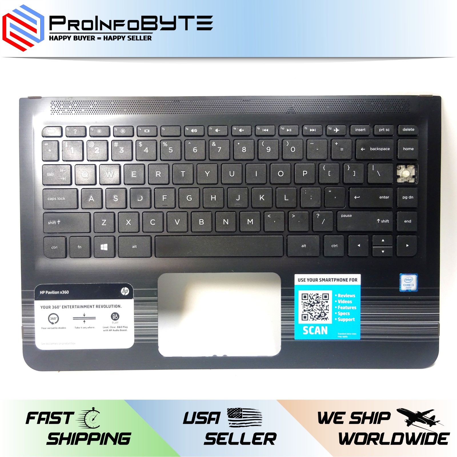 Keyboard Single Key Cap + Clip Touch Pad  for HP Pavilion x360 M3 13.3" W2L17UA