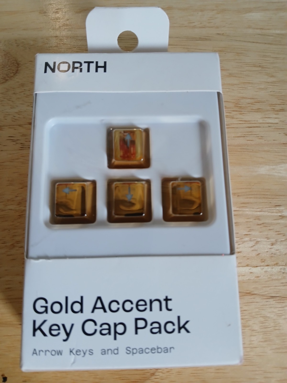 North Figural Key Cap Pack, Gold Metallic, Arrow Keys & Spacebar