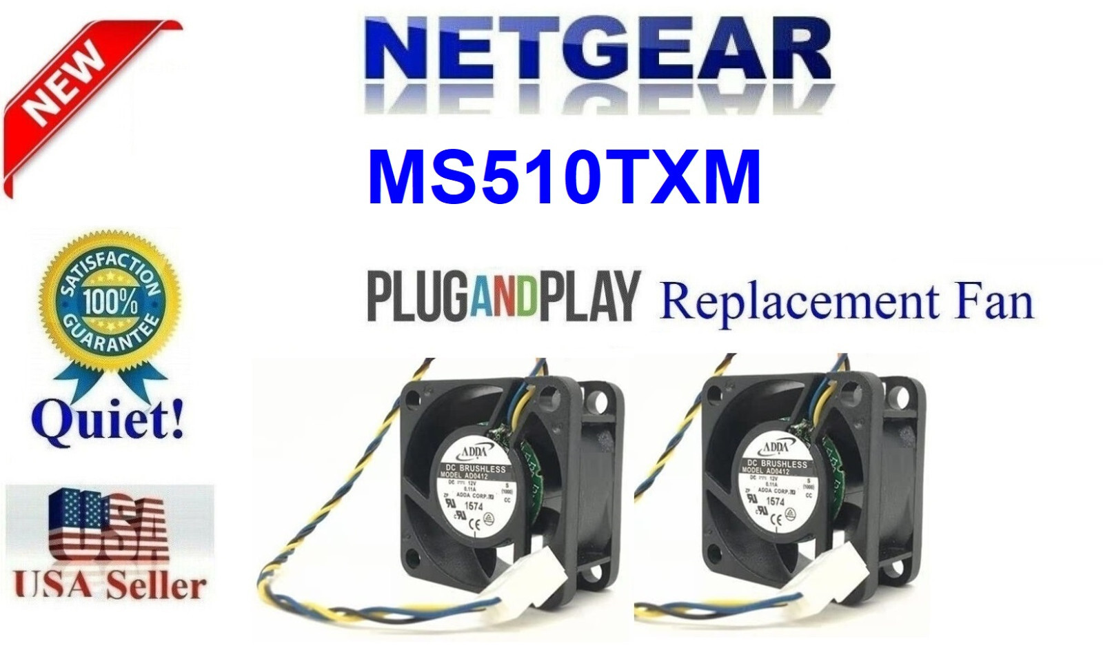 2x Replacement Fans for NETGEAR MS510TXM