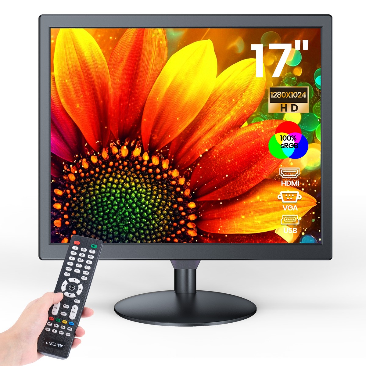 17 in Monitoring LCD CCTV Camera Monitor HDMI AV BNC VGA Versatile Video Monitor