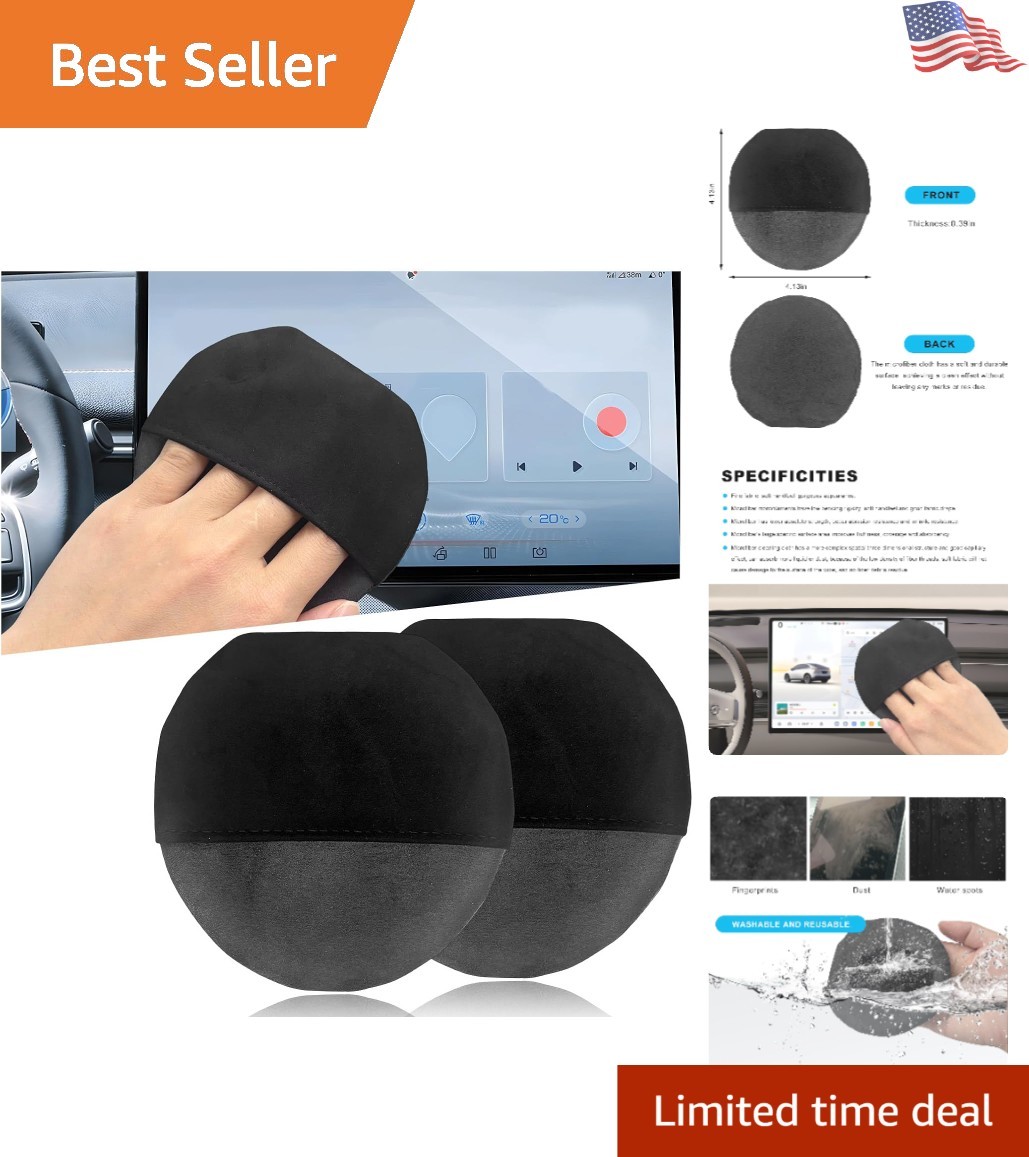 2PCS Microfiber Cleaning Pads - Dual-Purpose Glove-Style for All Electronics