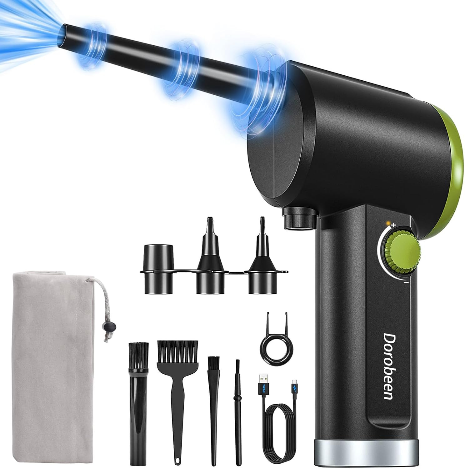 Compressed Air Duster, Cordless Handheld Air Blower, Stepless Speed, 41000RPM, P