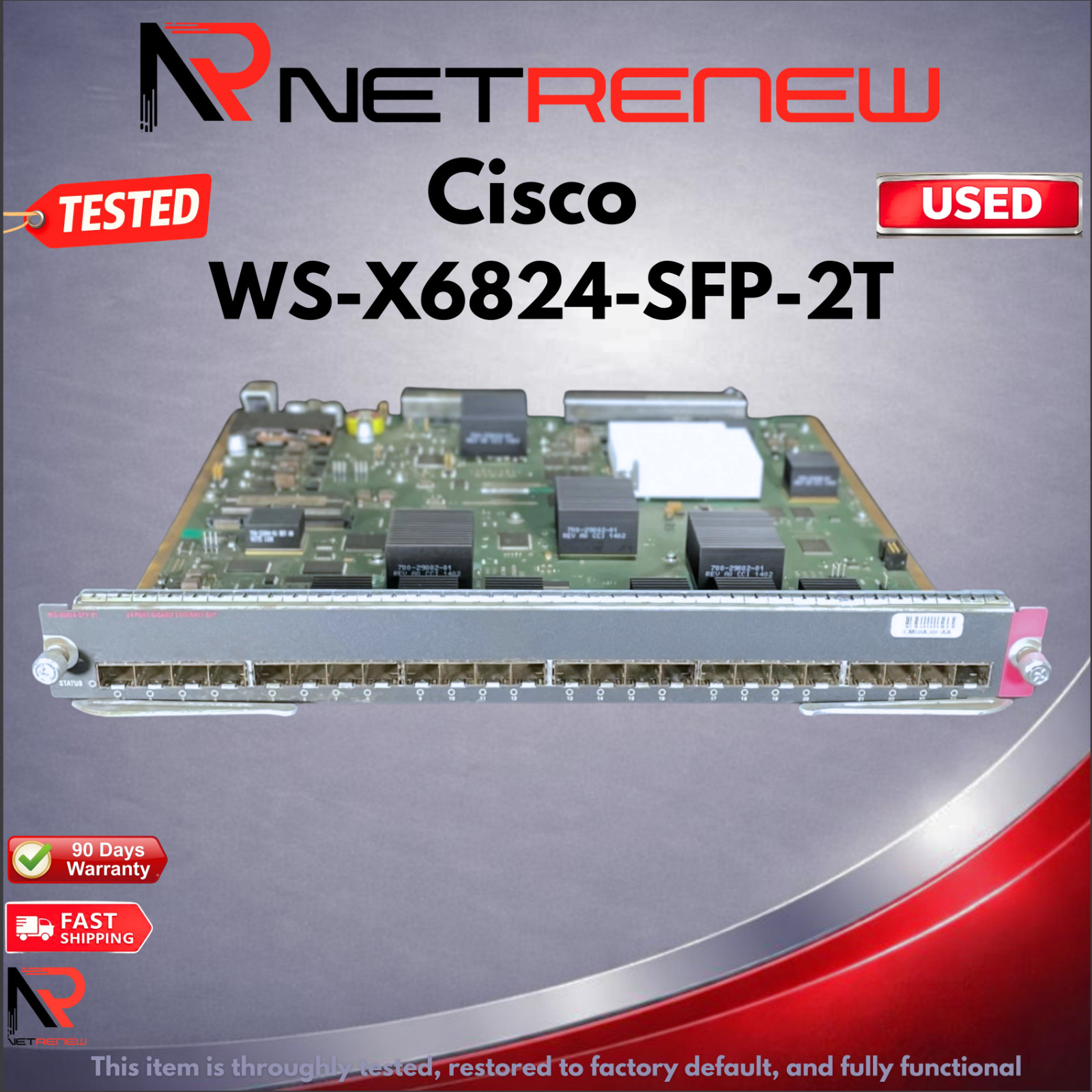 Cisco WS-X6824-SFP-2T  Gigabit SFP Ethernet Line Card 24 Port