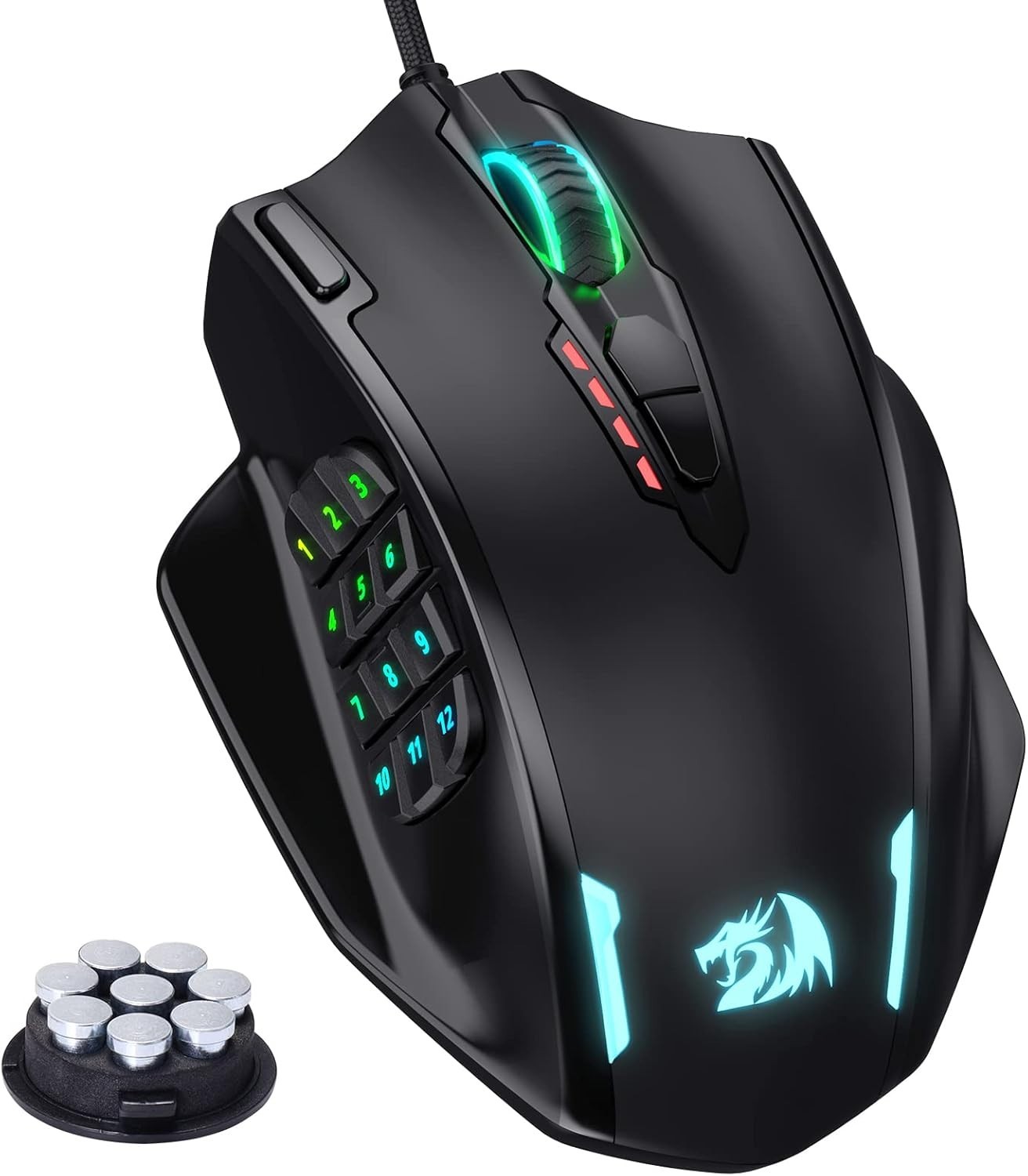 M908 Wired MMO RGB Gaming Mouse 12400 DPI Remapping Keys | Stable Lag-Free Conne