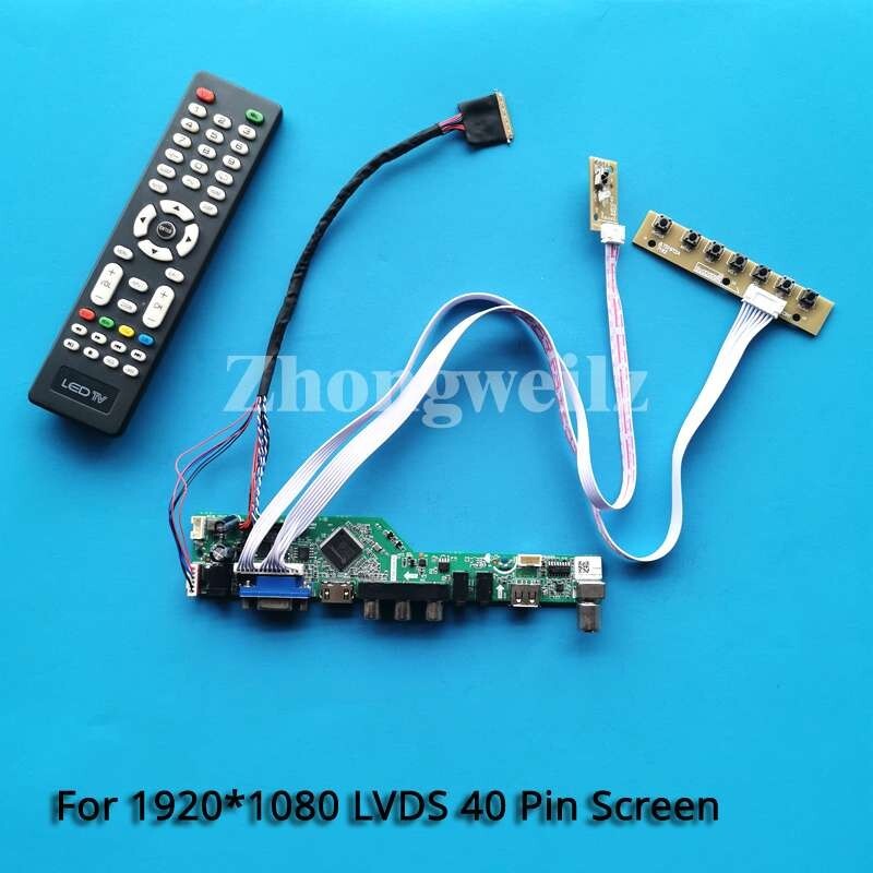 For B156HW03 V0/V.0 LVDS 1920x1080 40 Pin VGA+HDMI+AV+USB LCD Driver Board Kit