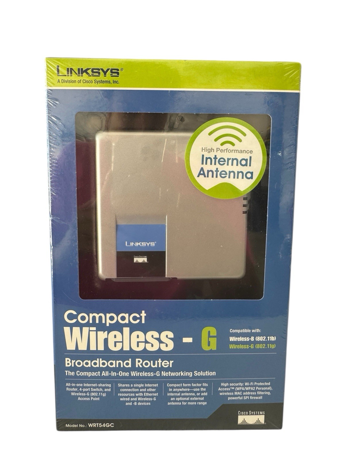 Linksys Compact Wireless G Broadband Router Internal Antenna WRT54GC NEW SEALED