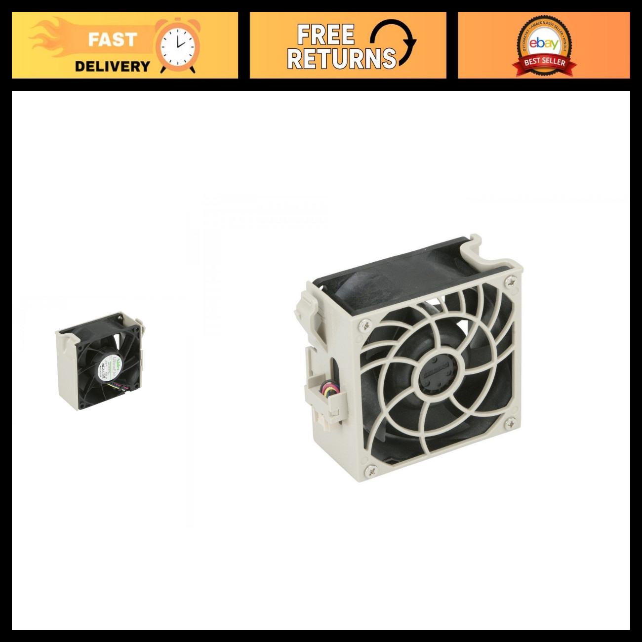 High-Performance 80x38mm PWM Cooling Fan, 9.5K RPM, Quiet & Efficient, Ideal for