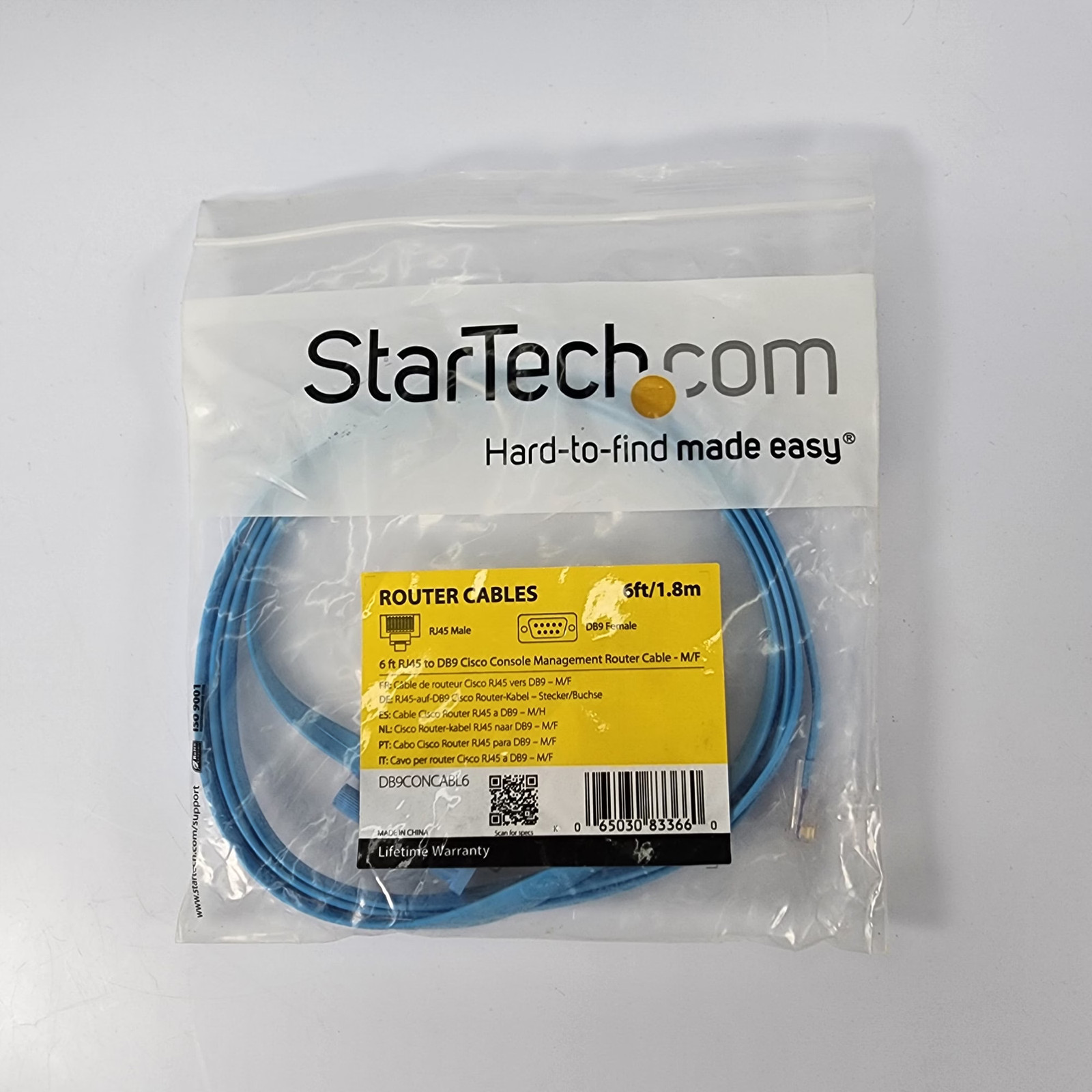 StarTech - 6ft RJ45-DB9 Cisco Console Management Router Cable- DB9CONCABL6 -New