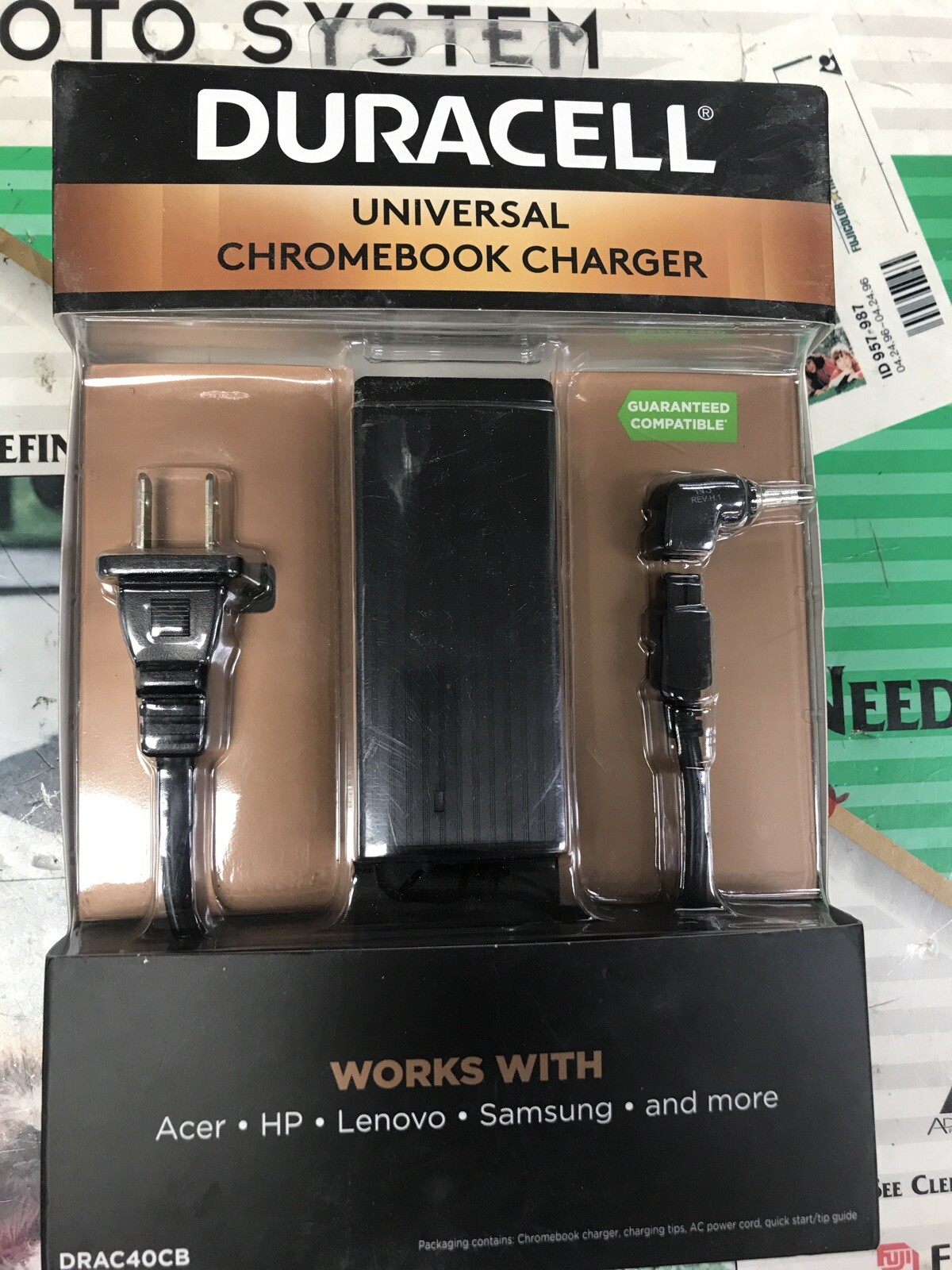 NEW DRAC40CB Duracell 40W Chrome Book Universal AC Adapter