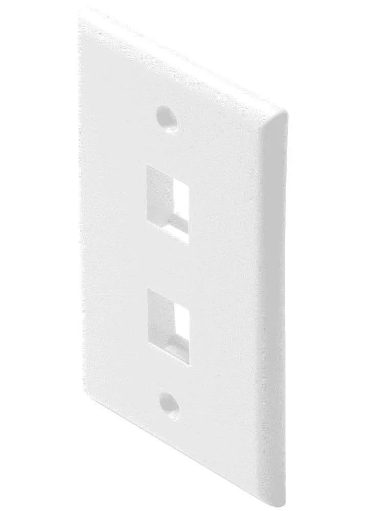 10X Pack Steren 310-202 Standard Keystone 2 Port Wall Plate White