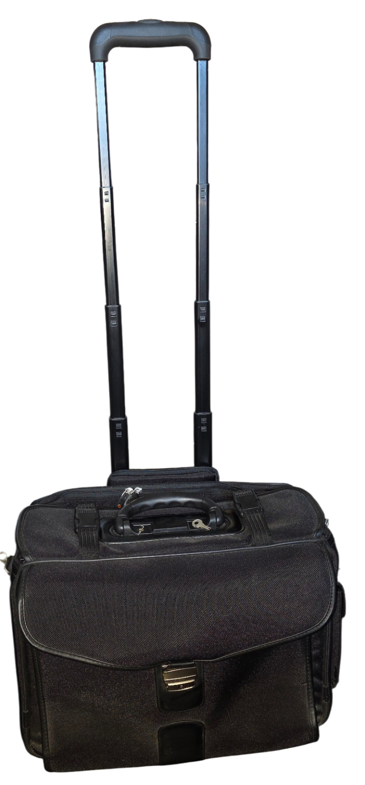 Foray Rolling Laptop Briefcase with Telescoping Handle – Black – Key Included