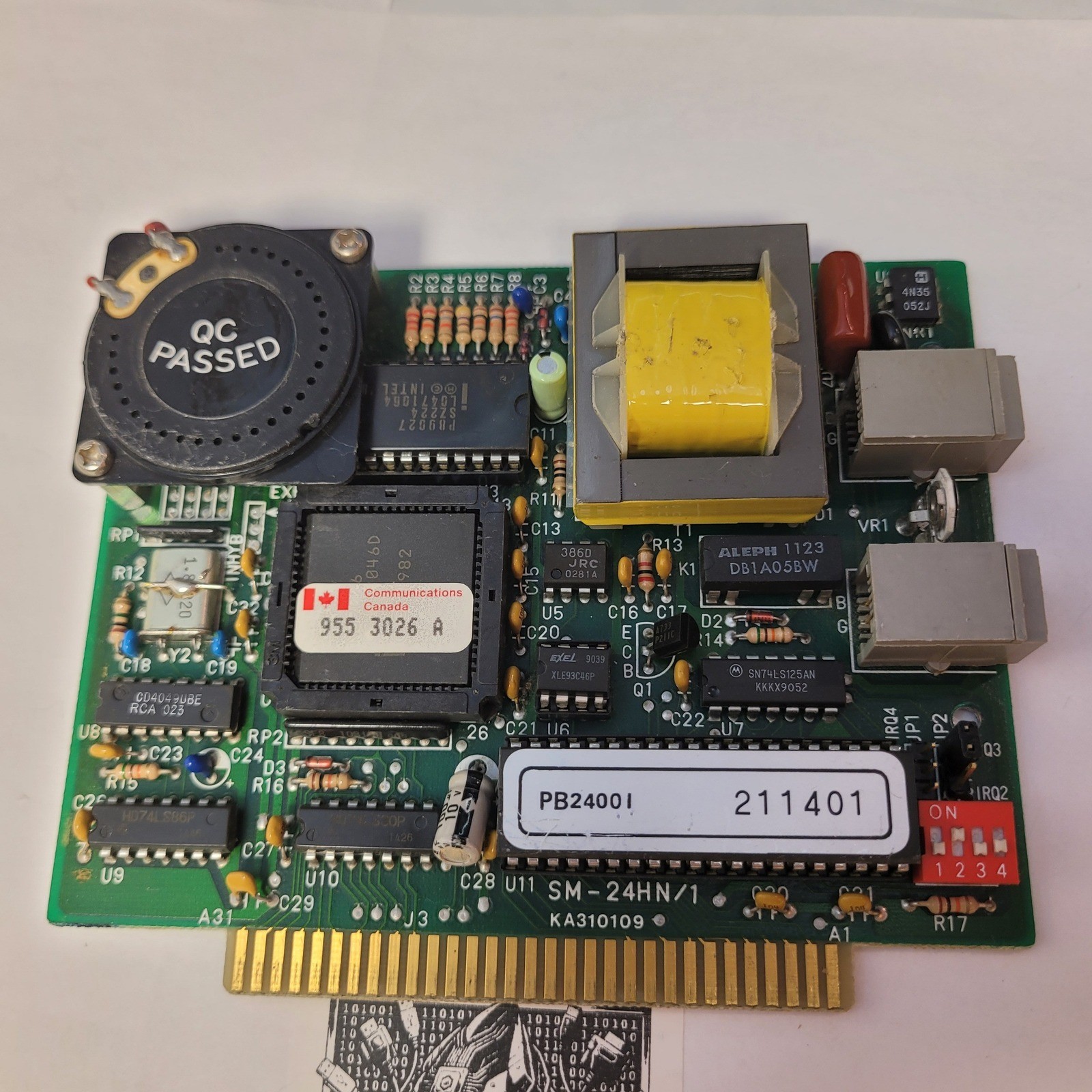 Vintage Modem Card SM-24HN/1 KA310109 PB2400I 8-Bit ISA Internal Dial-Up Modem