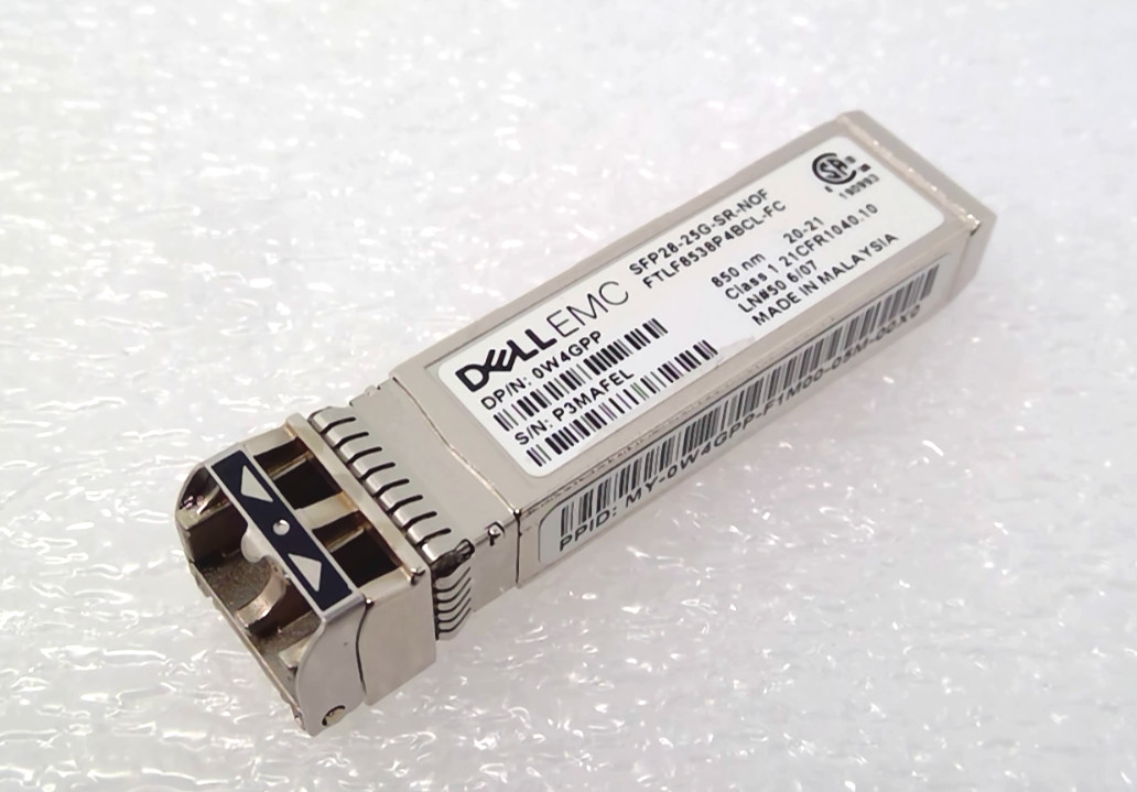 Dell SFP28-25G-SR-NOF 25GbE Transceiver Module 0W4GPP 91C9R 25GBASE-SR 850nm LC
