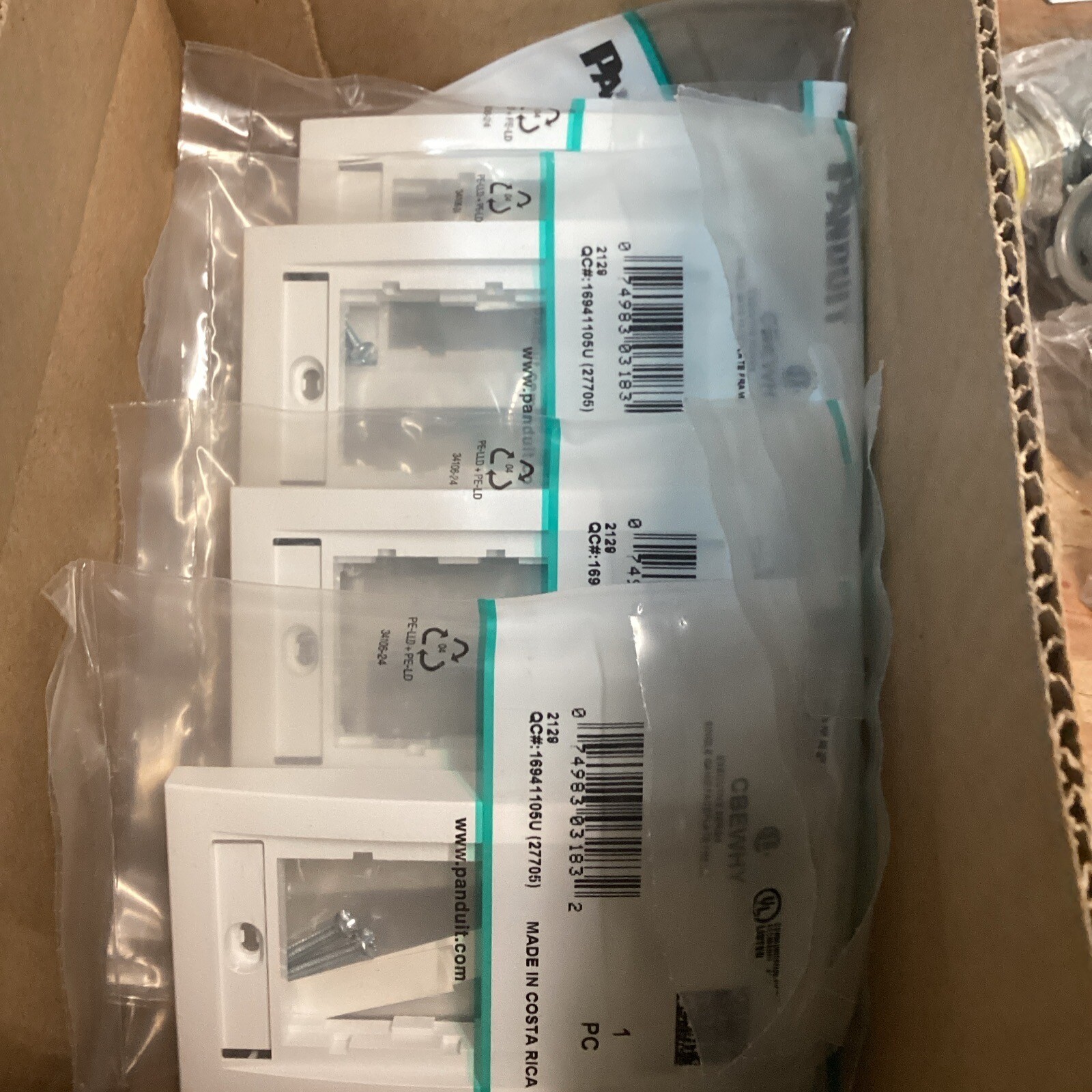 10 PC- PANDUIT CBEWHY SINGLE GANG FACEPLATE FRAME (NEW)