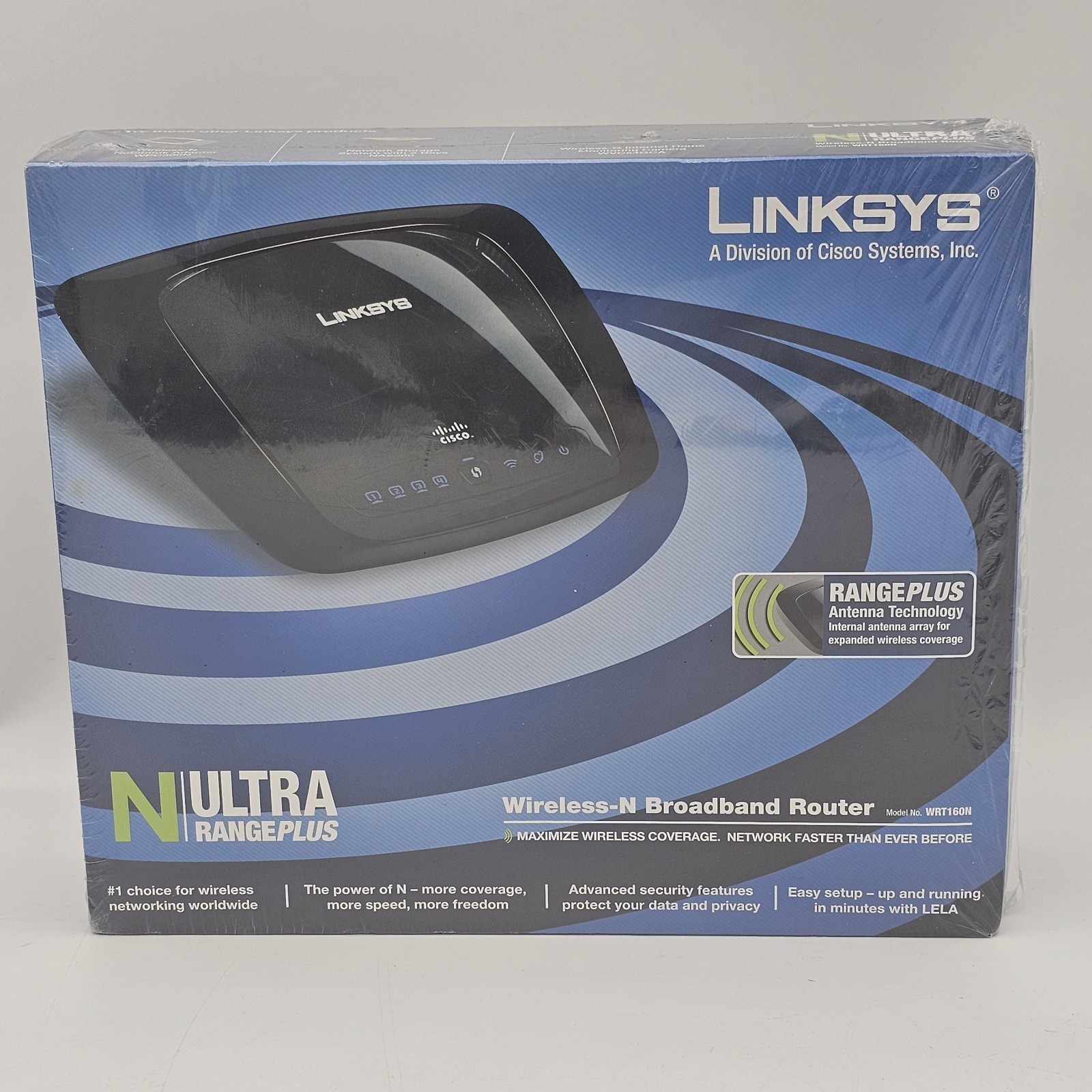 Cisco-Linksys WRT160N Wireless-N Broadband Router tear in plastic