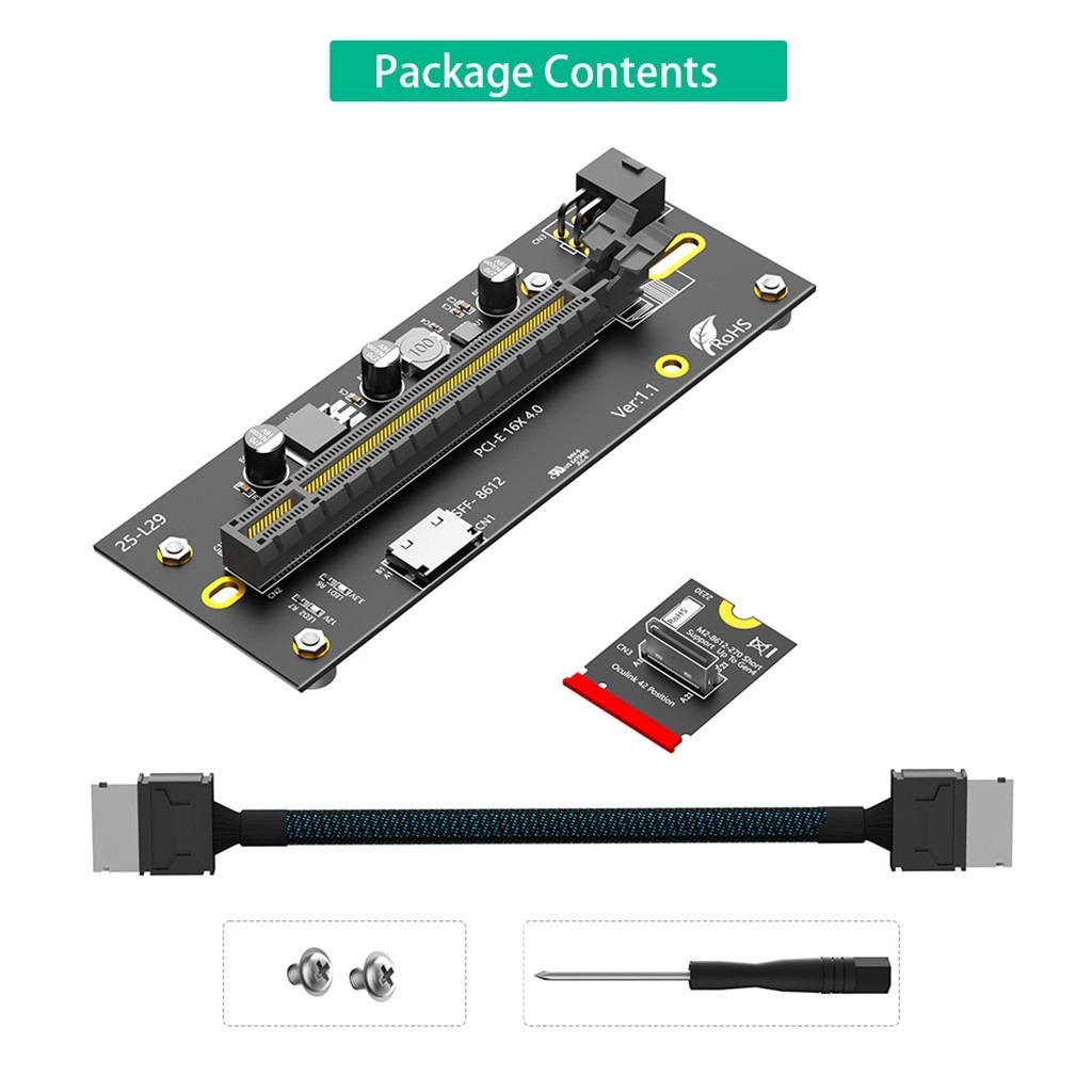 PCI-E 4.0 x16 to M.2 Extension Cable GPU Riser Card M.2 M key to PCI Express
