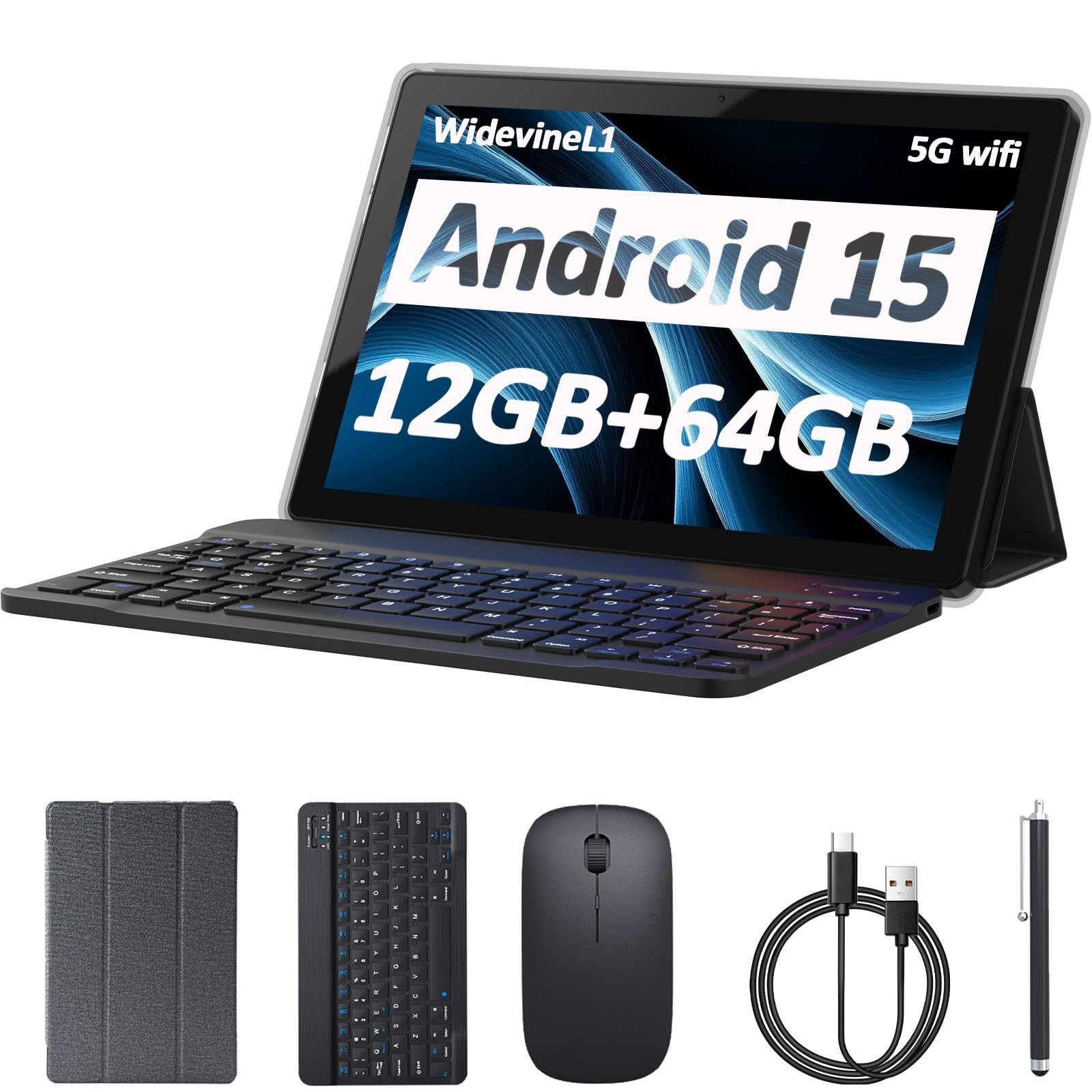 CUPEISI CP20PRO 10 Inch Android 15 Tablet 12GB RAM 64GB ROM 1TB Expandable 5G