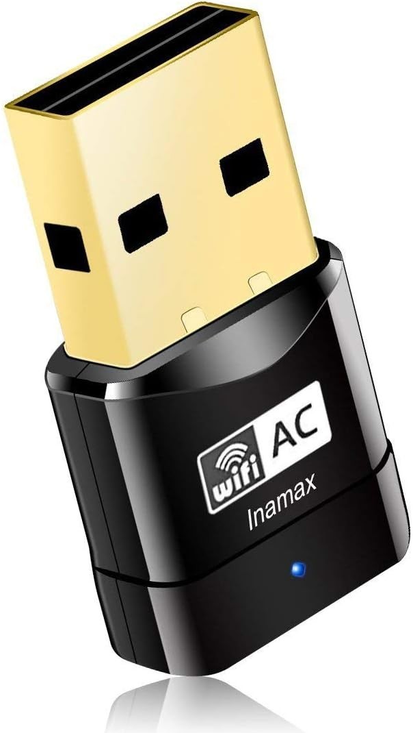 New Inamax Wifi Nano 11AC Adapter- AC 600 Dual Band - 2.4GHz+5.8GHz 