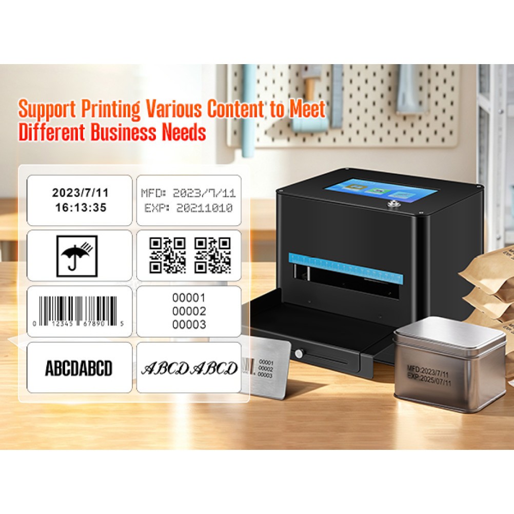 7 inch Touch Screen Desktop Inkjet Coding Machine for Expiry Dates & Barcodes