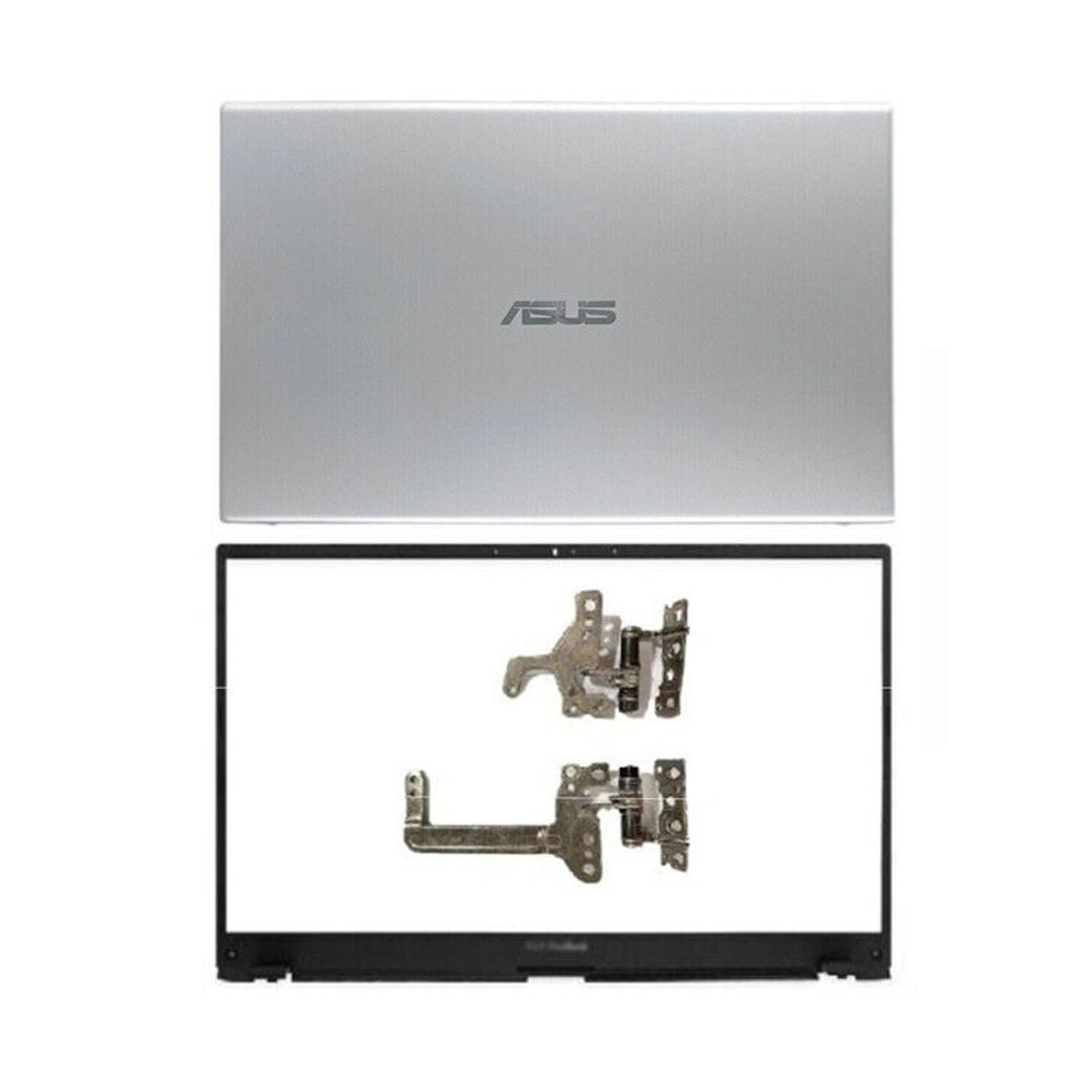 Silver Back Cover Top Lid Bezel Hinges For ASUS VivoBook X512 X512U F512 V5000F