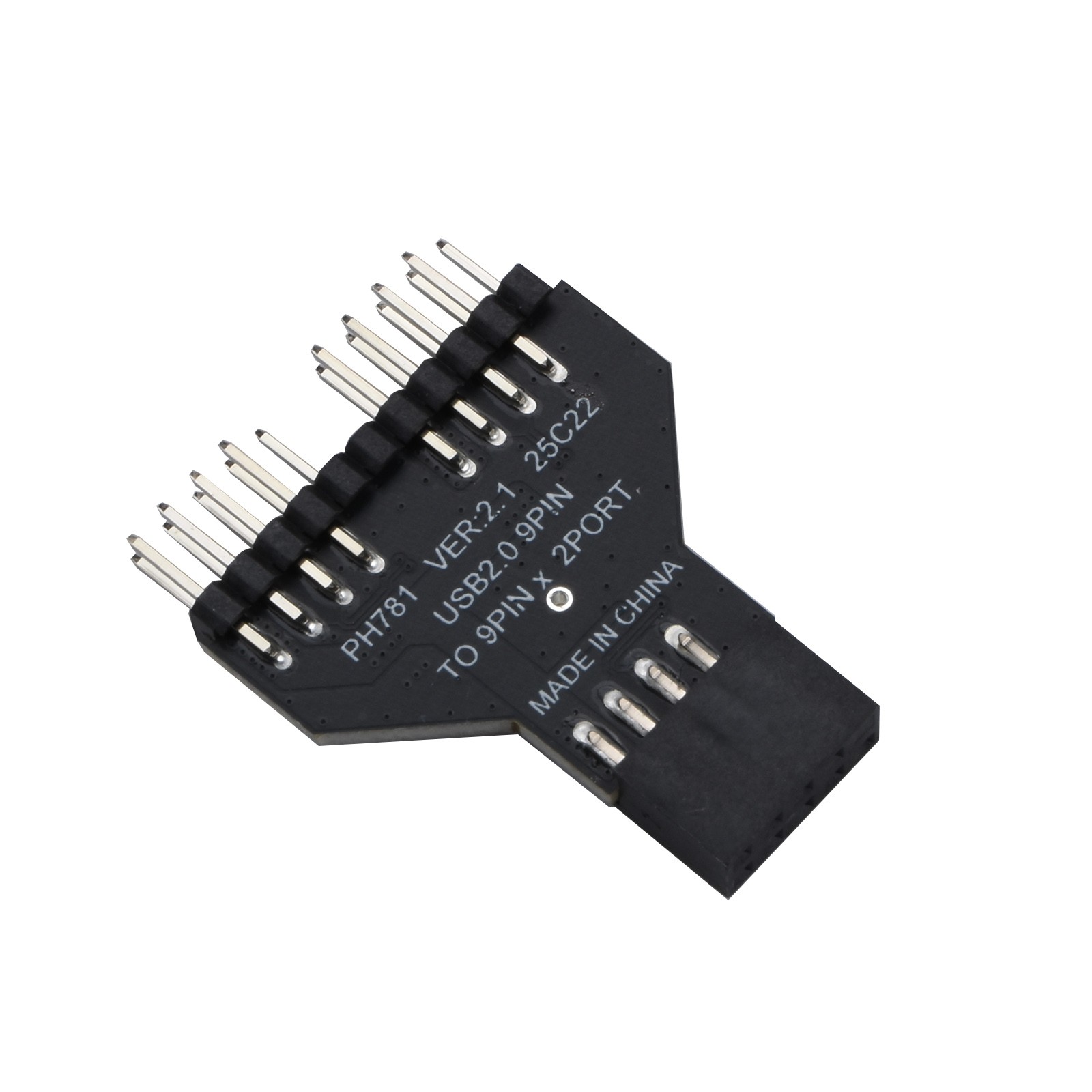 Mainboard USB2.0 9 Pin Header Female 1 To 2 Male Extension Adapter HUB Connector