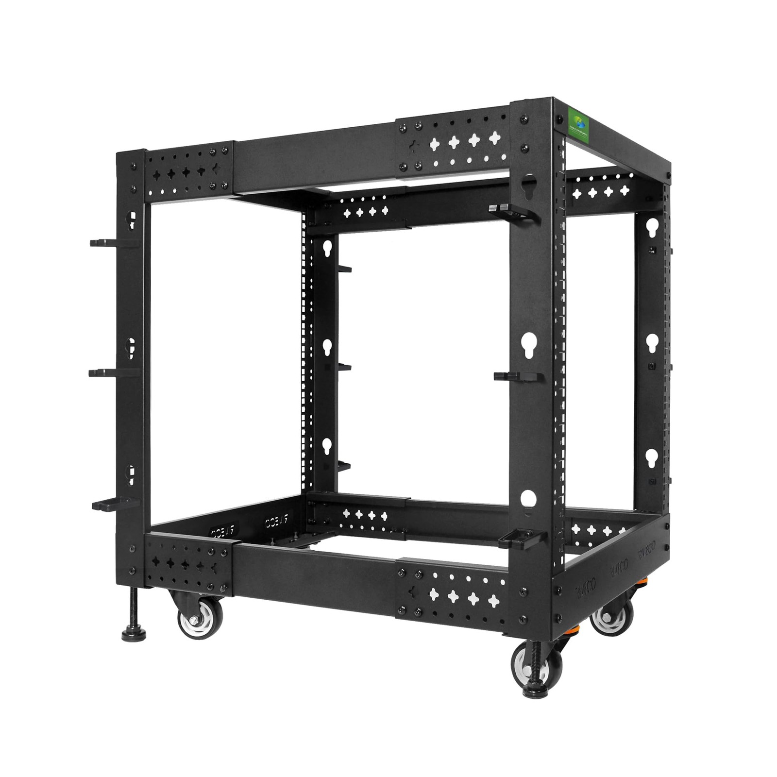 RIVECO 12U Server Rack Adjustable Depth Network 4 Post Cabinet 12U, Black