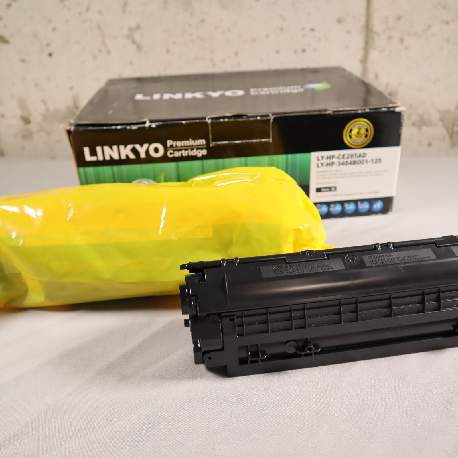 Linkyo 2 Pack Ink Cartridge Black HP 85A CE285A One New Sealed - One Used