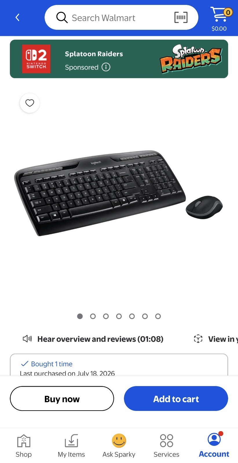 Logitech MK320 Wireless Desktop Keyboard and Mouse Combo Black Brand New Sealed