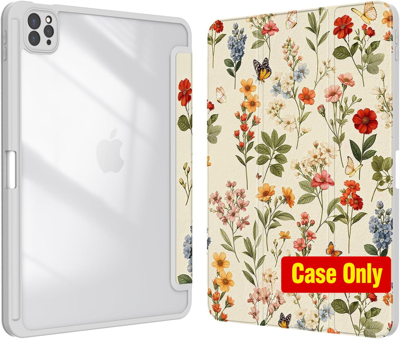 Tablet Case for iPad Pro 12.9" 6th/5th/4th/3rd Gen, Clear Slim Design, Pencil Ho