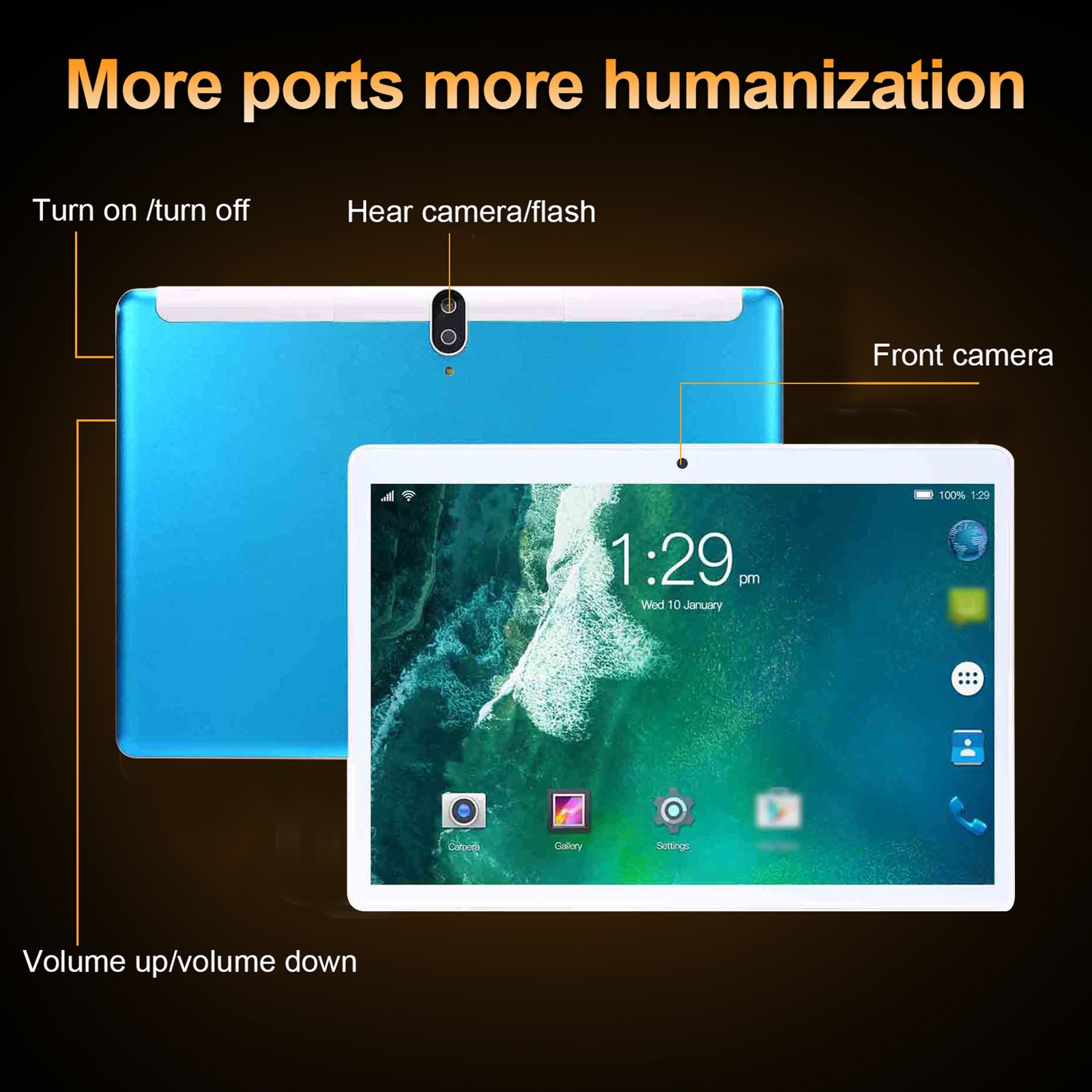 10 Inch Tablet For 11 6GB RAM 128GB ROM Dual SIM Slot 10 HD Dis WHLN